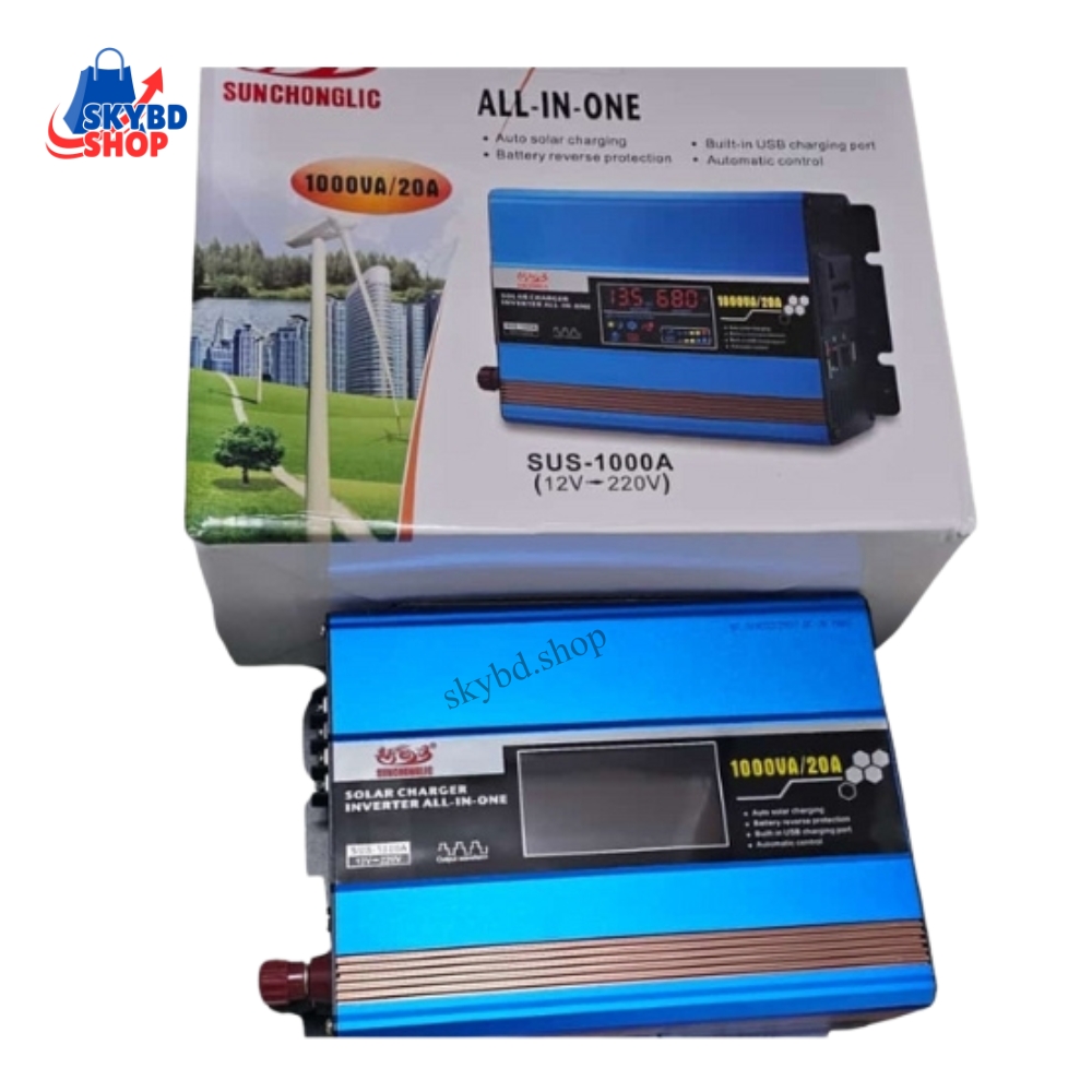 1000VA 20Ah Solar Charge Cntrl All In One Inverter Digital