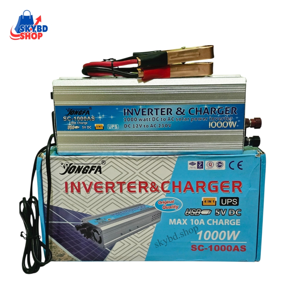 Jongfa 1000W AS Solar Inverter + Battery Charger USB with Auto Cut Off UPS (4 in 1)